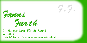fanni furth business card
