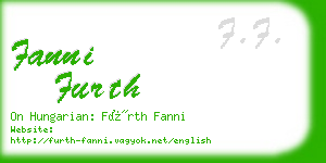 fanni furth business card
